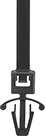 Image of Product. Front orientation. ZoomedIn view. Cable Ties. Mountable Cable Ties, Push In, Tapered Head with Wings.