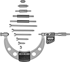 Image of Product. Front orientation. Outside Micrometers. Coolant-Resistant Wide-Range Digital Outside Micrometers.
