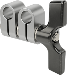 Image of Product. Front orientation. Swivel Variance Indicator Clamp, with 1 Wing Nut, Stainless Steel, 1/2" and 1/2" Diameter.