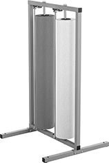 Image of ProductInUse. Two Paper Roll Vertical Cutter. Front orientation. Paper Roll Dispensers. Vertical Mount, 2 Rolls.