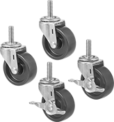 Image of Product. Optional Casters. Front orientation. Casters.