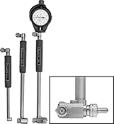Image of Product. With Interchangeable Anvil Probe. Front orientation. Contains Inset. Bore Gauges. Mitutoyo Dial Bore Gauge Sets.