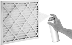 Image of ProductInUse. Front orientation. Air Filter Sprays. Aerosol Can.