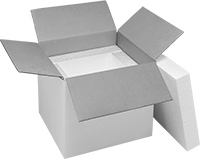 Image of Product. Front orientation. Shipping Boxes. Insulated Cardboard Shipping Boxes .