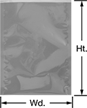 Image of Product. Front orientation. Contains Annotated. Open-Top Bags. Static-Shielding Plastic Open-Top Bags.