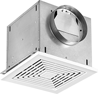 Image of Product. Front orientation. For Round Duct. Ultra-Quiet Ceiling-Mount Lavatory Exhaust Fans.