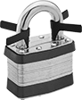 Image of ProductInUse. Front orientation. Padlock Shims.