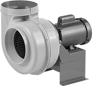 Image of Product. Front orientation. Blowers. Chemical-Resistant Blowers, Round Outlet.