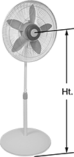 Image of Product. Front orientation. Contains Annotated. Fans. Office Pedestal Fans.
