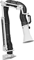 Image of Product. Front orientation. Fume Exhaust Hoses. Swivel-Arm Fume Exhaust Hoses.