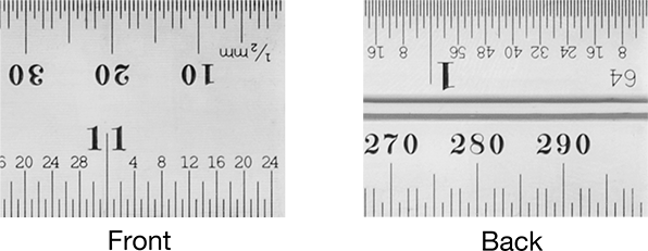 Image of Product. Front orientation. ZoomedIn view. Contains Annotated, MultipleImages. Starrett High-Accuracy Combination Square with Iron Head, with Built-in Level and Scriber, 11-3/4"/300mm Blade.