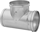 Image of Product. Front orientation. Chimney Pipe and Fittings. Gas Chimney Vent Pipe and Fittings, Tee Connectors.