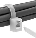 Image of ProductInUse. Front orientation. Cable Ties. Self-Snipping Cable Ties.