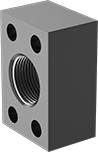 Image of Product. Front. Front orientation. Pipe and Fittings. SAE High-Pressure Iron and Steel Threaded Pipe Flanges, Machined Flanges, Female, Threaded Fitting Connection, Flanged Fitting Connection, Flat Surface.