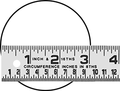 Image of Product. Front orientation. ZoomedIn view. Rulers. Circumference-Measuring Rulers.
