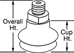 Image of Attribute. Front orientation. Contains Annotated. Nonmarking Vacuum Cups, Male.