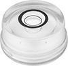 Image of Product. Round Plastic Vial. Front orientation. Level Vials. Round, Plastic, 1 Centering Circles.