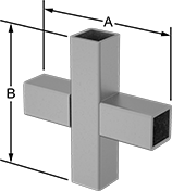 Image of Product. Front orientation. Contains Annotated. Weld-Together Framing and Fittings. Weld-Together Framing and Fittings, Cross Connectors.