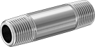 Image of Product. Male. Front orientation. Pipe and Fittings. Thick-Wall Aluminum Threaded Pipe Nipples and Pipe, Pipe—Threaded on Both Ends, Male, Threaded Fitting Connection.