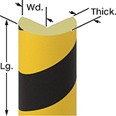 Image of Attribute. Front orientation. Corner Guards. High-Visibility Foam Corner Guards, Style 1—Round, 90° Angle.