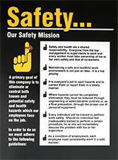 Image of Product. Front orientation. Signs. Think and Safety-First Signs, Safety—Our Safety Mission (English).