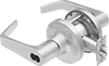 High-Traffic Key- and Button-Locking Door Handles for Easy-Change Lock Cylinders