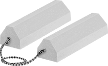 Image of Product. Style 19. Front orientation. Wheel Chocks. Wheel Chocks, Reversible, Style 19.