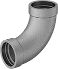 Image of Product. Front orientation. Pipe and Fittings. Low-Pressure Brass and Bronze Braze-Socket Pipe Fittings, Long 90° Elbow Connectors, Braze Socket Female.