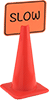 Traffic Cone-Mount Blank Signs