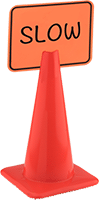 Image of ProductInUse. Shown on Cone (Sold Separately). Front orientation. Signs. Traffic Cone-Mount Blank Signs.