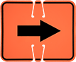 Image of Product. Front orientation. Signs. Traffic Cone-Mount Restricted Area Signs, Arrow (Left, Right).
