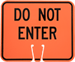 Image of Product. Front orientation. Signs. Traffic Cone-Mount Restricted Area Signs, Do Not Enter (English).