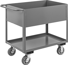 Image of Product. With 12" Lip. Front orientation. Carts. Container Carts, 12" High Shelf Lip.