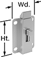 Image of Product. Front orientation. Contains Annotated. Slide-Bolt Latches. Spring-Loaded Slide-Bolt Latches, With Knob Pull.