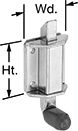 Image of Product. With Knob Pull and Cap. Front orientation. Contains Annotated. Spring-Loaded Slide-Bolt Latches, With Knob Pull.