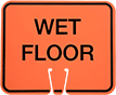 Image of Product. Front orientation. Signs. Traffic Cone-Mount Slip and Fall Prevention Signs, Wet Floor (English).