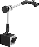 Image of Product. V-Grooved Base. Front orientation. Variance Indicator Holders. Economy Jointed-Arm Magnetic-Base Variance Indicator Holders, Fine-Adjustment Clamp, Magnetic-Release Switch, V-Grooved Base.