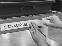 Image of ProductInUse. Front orientation. Labels. Adhesive-Back Dry Erase Label Tape .
