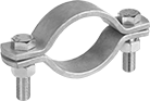Image of Product. Front orientation. Pipe Hangers. Weld-Mount Clamp Pipe Hangers.