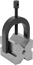 Image of Product. Style E with Clamp. Front orientation. V-Blocks. V-Blocks, V-Blocks with Clamp, Style E.