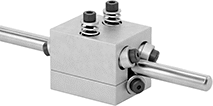 Image of ProductInUse. Shown with Rotary Shaft (Not
Included). Front orientation. Linear Drive Nuts. Linear Drive Nuts.