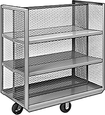Image of Product. Style A. Front orientation. Carts. Split-Shelf Partially-Enclosed Carts, Style A.