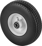 Image of Product. Polyurethane Foam Tread on Steel Core. Front orientation. Wheels. Solid-Tread Flat-Free Wheels , Polyurethane Foam Tread on Steel Core.