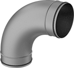 Image of Product. Front orientation. Duct and Fittings. Tight-Seal Spiral Duct and Fittings, 90° Elbow Connectors.