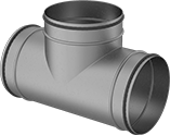 Image of Product. Front orientation. Duct and Fittings. Tight-Seal Spiral Duct and Fittings, Tee Connectors.