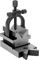 Image of Product. Style D with Clamp. Front orientation. V-Blocks. V-Blocks, V-Blocks with Clamp, Style D.