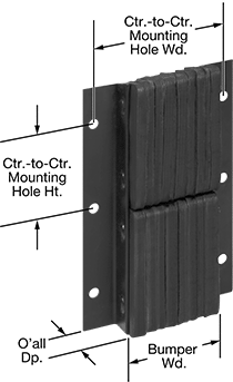 Image of Product. Front orientation. Contains Annotated. Dock Bumpers. Extra-Strength Dock-Mount Bumpers , Vertical Mount.