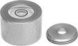 Image of Product. Style C (Screw On). Front orientation. Levels. Circular Surface-Mount Levels, Horizontal Mounting Surface, Screw-On Levels, Style C.