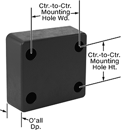 Image of Product. Front orientation. Contains Annotated. Dock Bumpers. Dock-Mount Bumpers , Style 2.