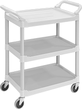 Image of Product. Front orientation. Carts. Dual-Handle Plastic Carts.